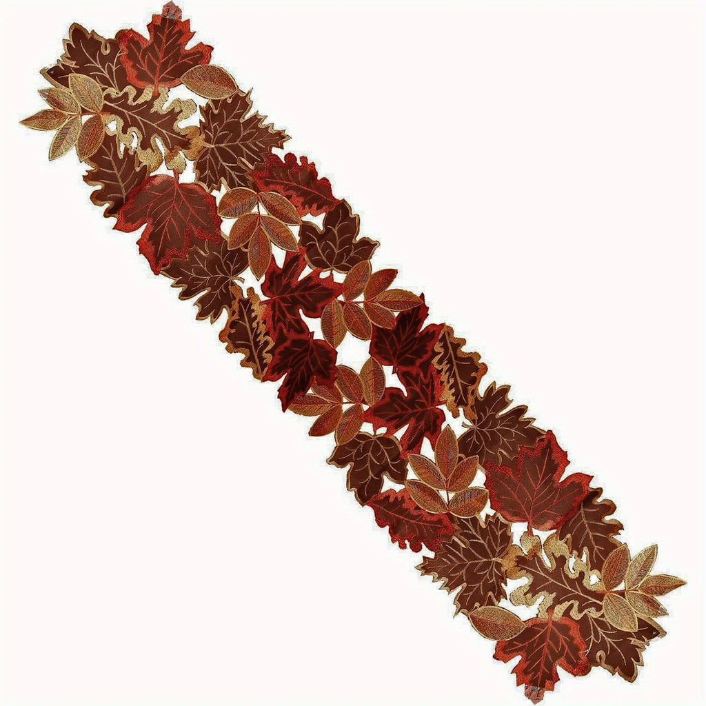 Embroidered Maple Table Runner