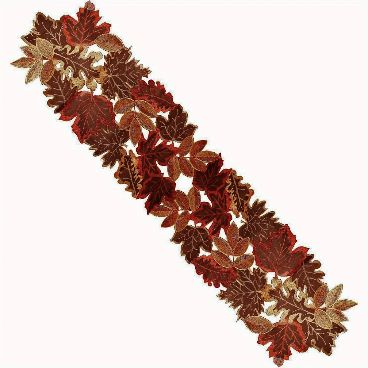 Embroidered Maple Table Runner