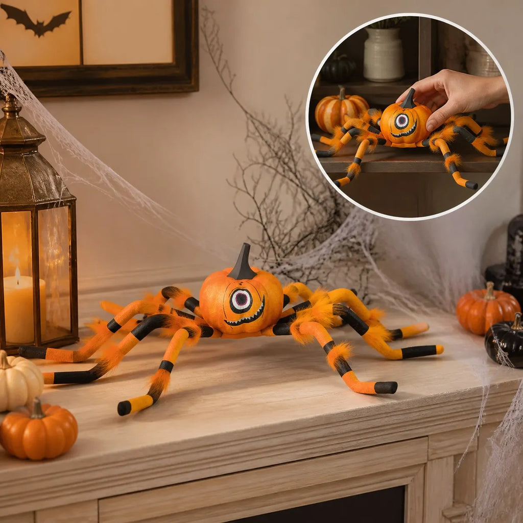 Hanging Pumpkin Spider — 20 in