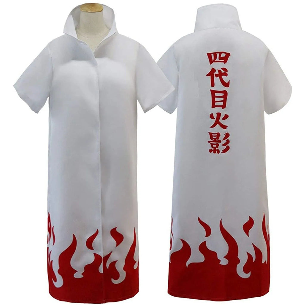 Long Ninja Cloak with Red Cloud Print — Complete Cosplay Set with Accessories